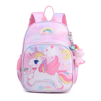Школьная сумка для девочек с розовым единорогом, рюкзак для детского сада для маленьких девочек, школьный ранец Mochila Escolar